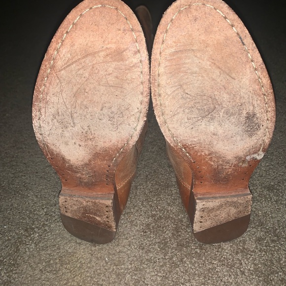 Frye Womens Melissa Button 2 Cognac Leather Boots 5/12 - Picture 9 of 11